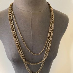 Multi-layered faux gold necklace